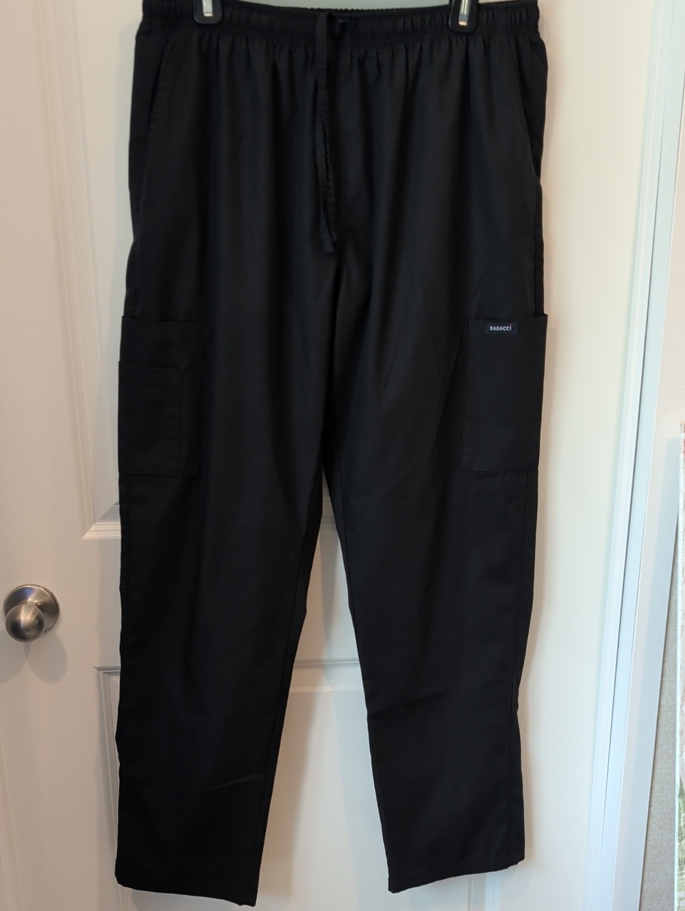 Women's Black Scrub Pants - Elastic Waist, Utility Pockets